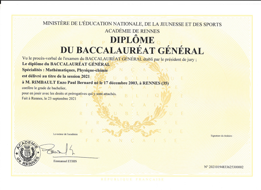 Baccalauréat Général