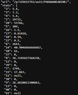 Capture JSON unités