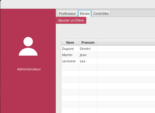 Page liste des élèves Gnotes