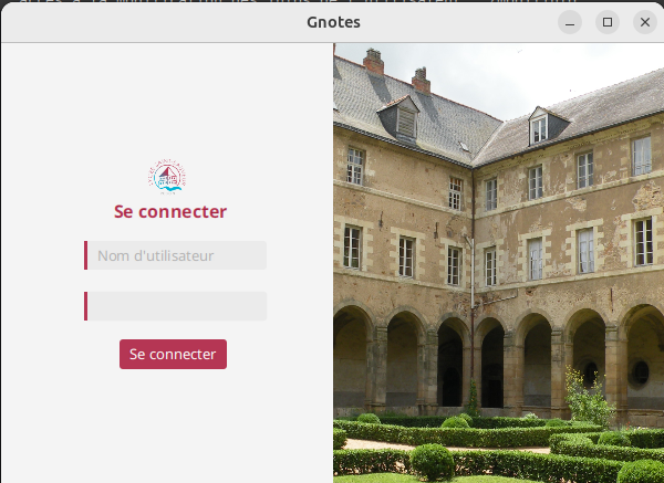 Page de connexion Gnotes