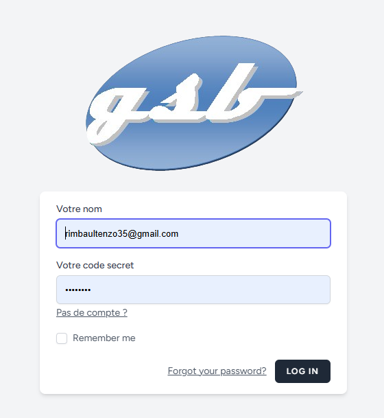 Page de connexion