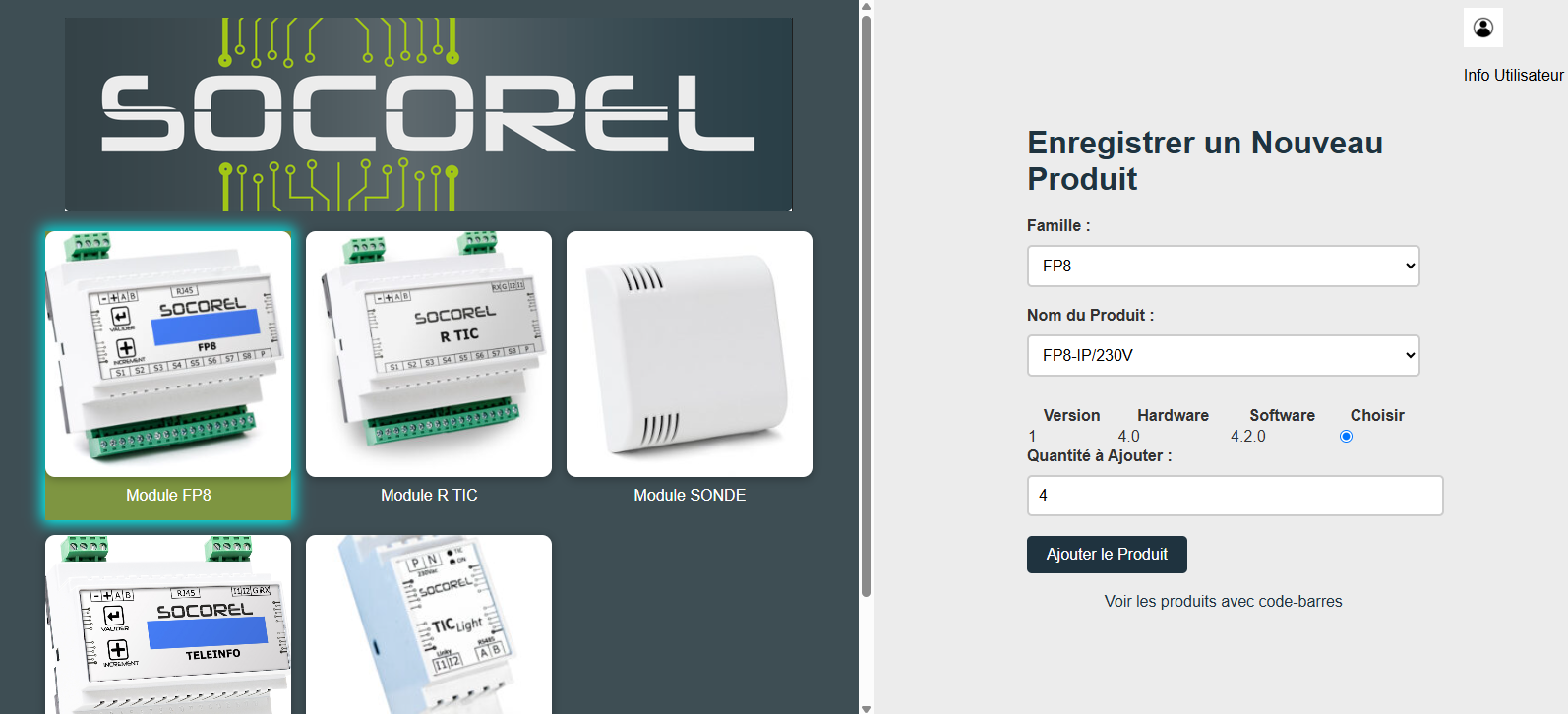 Interface utilisateur